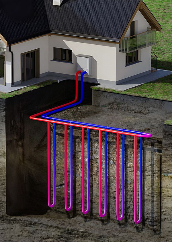 ground source heat pump vertical system